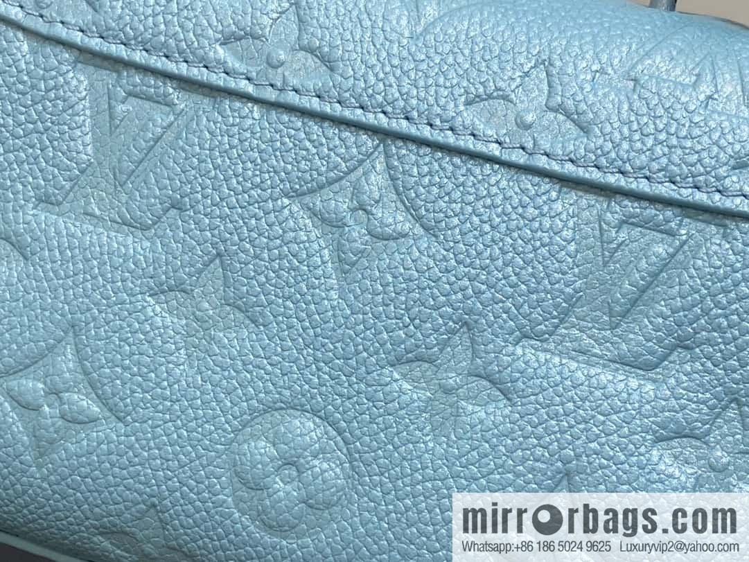 [Boutique‑grade] M12144 blue full leather embossed, chain bag handbag series, the new NANO MADELEINE handbag of the season