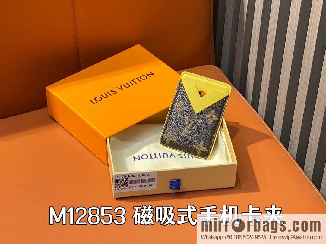 [Boutique‑grade] M12853 old flower yellow, magnetic mobile phone card holder