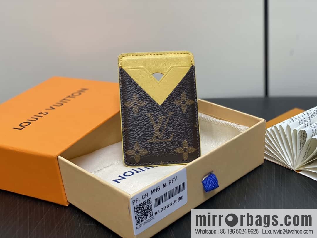 [Boutique‑grade] M12853 old flower yellow, magnetic mobile phone card holder