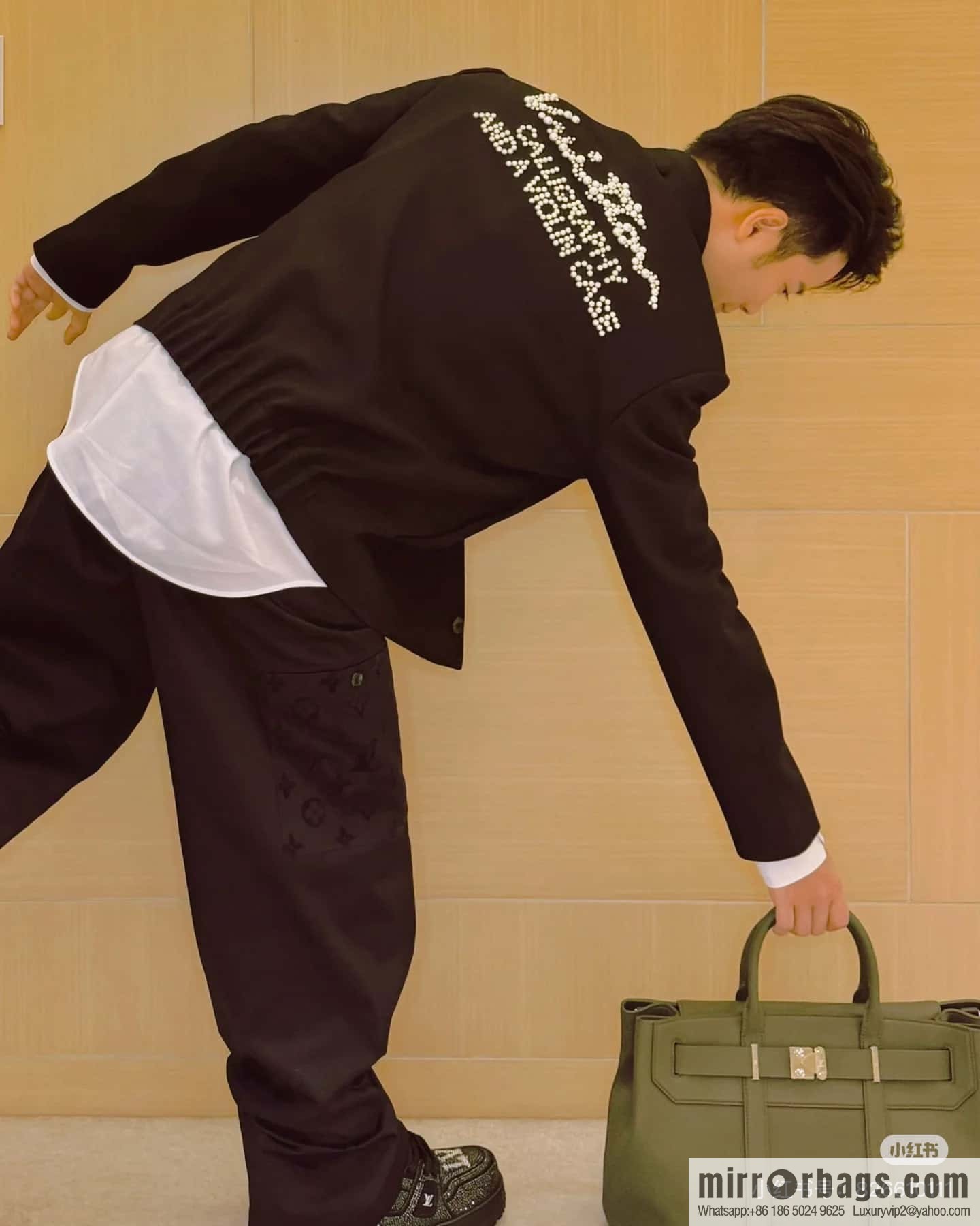 [Boutique‑grade] M23154 gray-green, men's bag handbag briefcase series GEORGES TOTE medium handbag