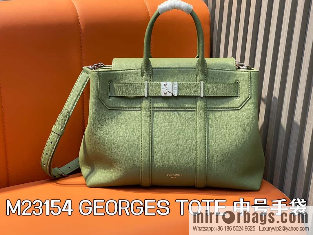 [Boutique‑grade] M23154 gray-green, men's bag handbag briefcase series GEORGES TOTE medium handbag
