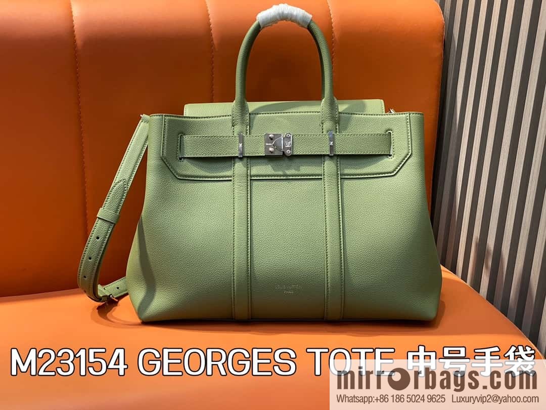[Boutique‑grade] M23154 gray-green, men's bag handbag briefcase series GEORGES TOTE medium handbag