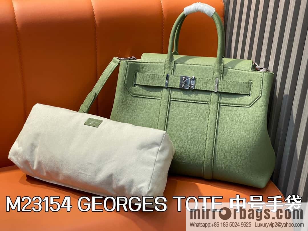 [Boutique‑grade] M23154 gray-green, men's bag handbag briefcase series GEORGES TOTE medium handbag