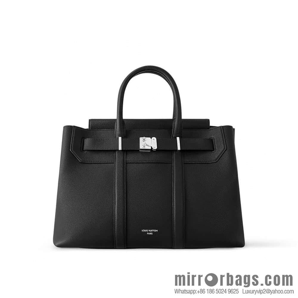 [Boutique‑grade] M23513 black full leather, handbag, briefcase series GEORGES TOTE medium handbag