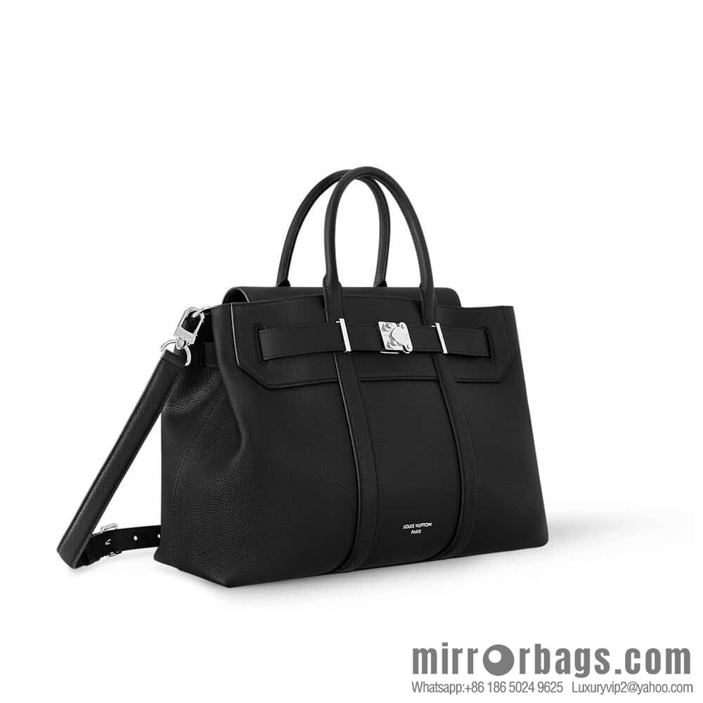 [Boutique‑grade] M23513 black full leather, handbag, briefcase series GEORGES TOTE medium handbag