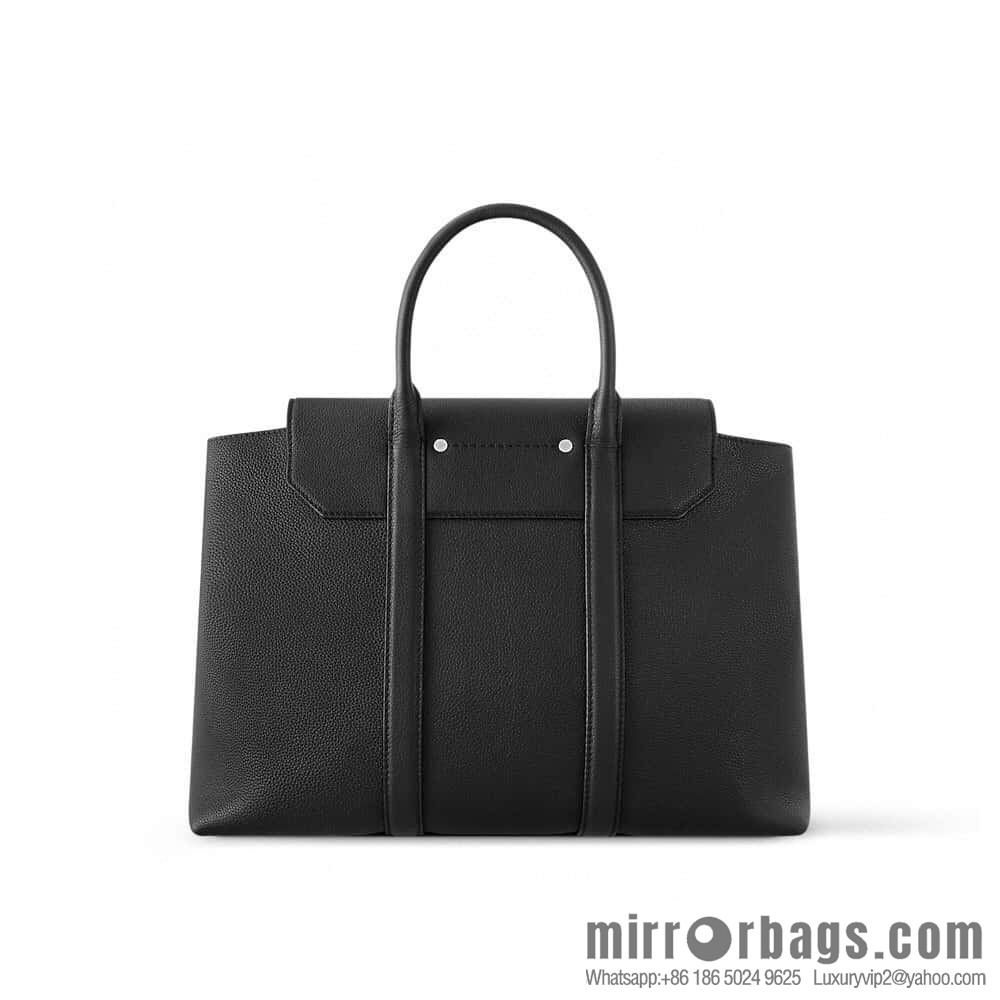 [Boutique‑grade] M23513 black full leather, handbag, briefcase series GEORGES TOTE medium handbag