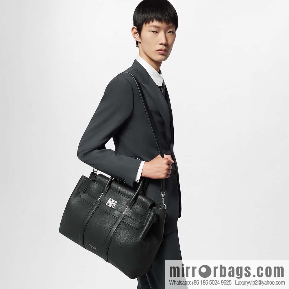 [Boutique‑grade] M23513 black full leather, handbag, briefcase series GEORGES TOTE medium handbag