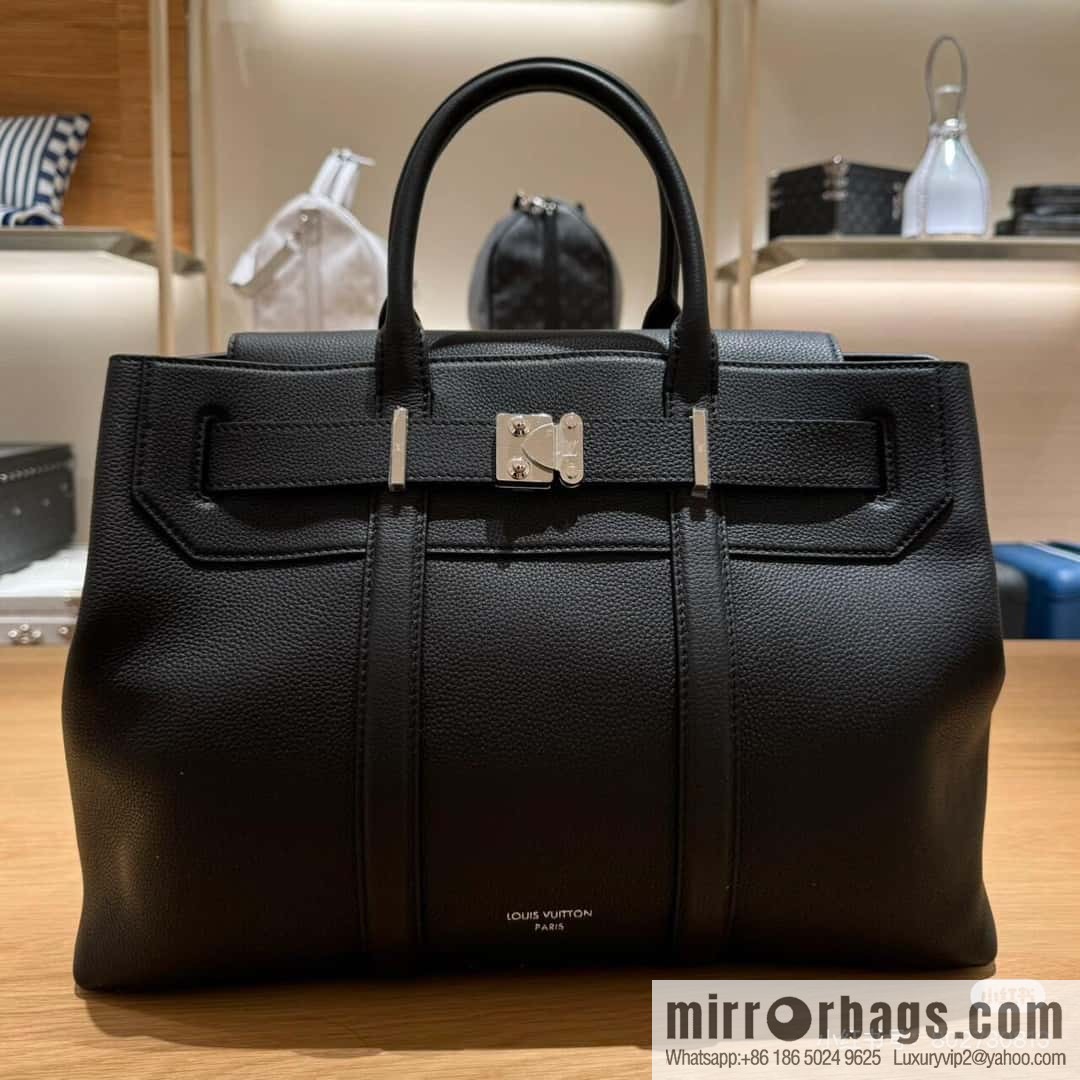 [Boutique‑grade] M23513 black full leather, handbag, briefcase series GEORGES TOTE medium handbag