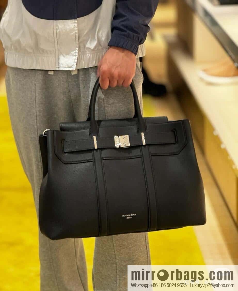 [Boutique‑grade] M23513 black full leather, handbag, briefcase series GEORGES TOTE medium handbag