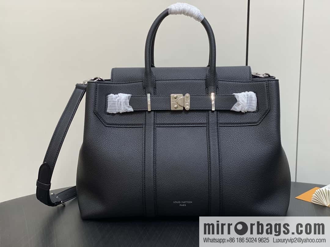 [Boutique‑grade] M23513 black full leather, handbag, briefcase series GEORGES TOTE medium handbag