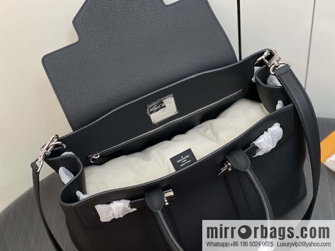 [Boutique‑grade] M23513 black full leather, handbag, briefcase series GEORGES TOTE medium handbag
