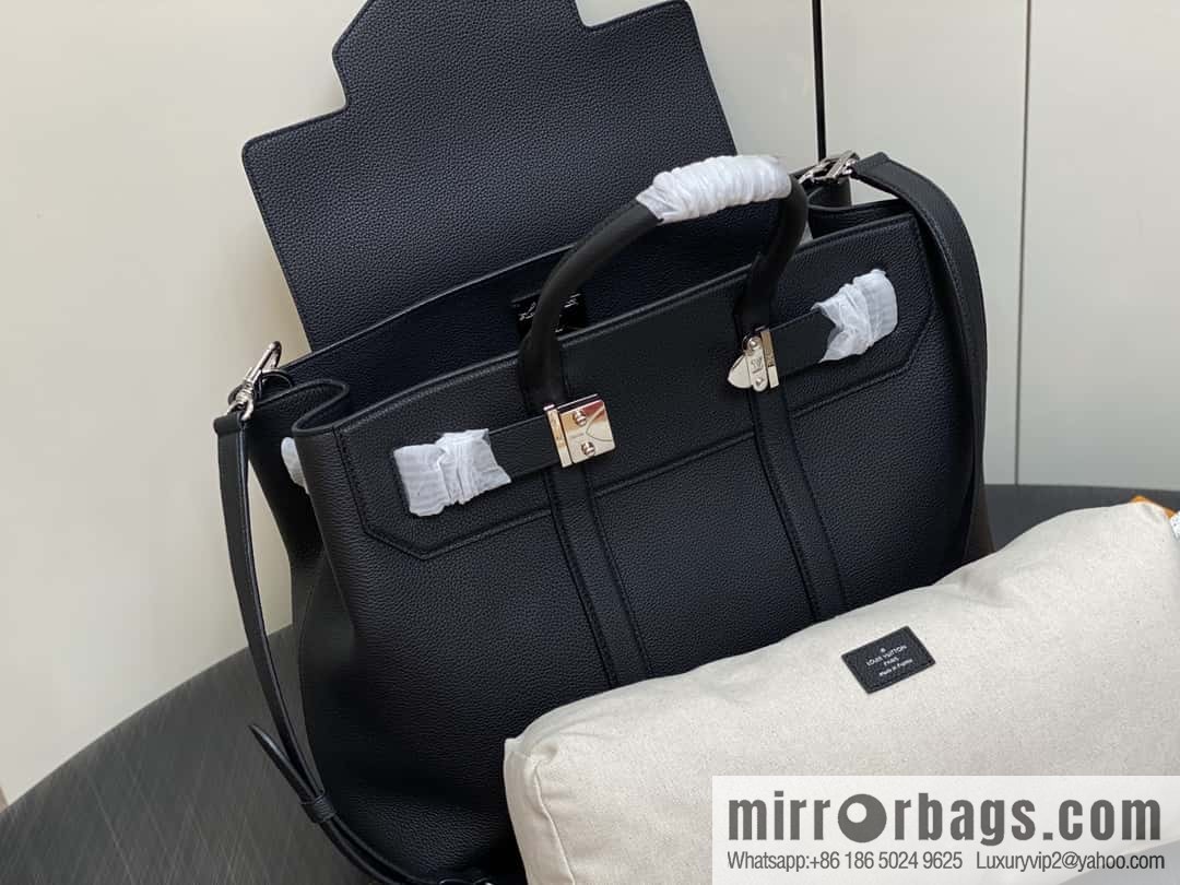 [Boutique‑grade] M23513 black full leather, handbag, briefcase series GEORGES TOTE medium handbag