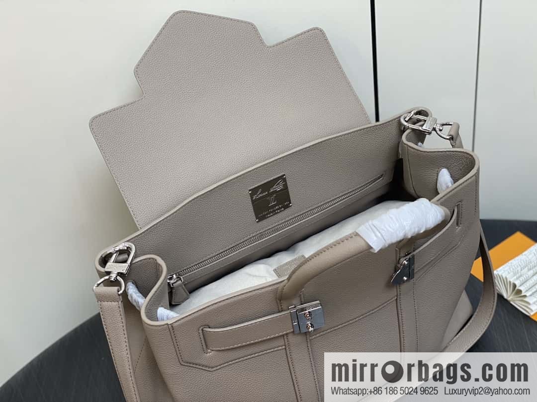 [Boutique‑grade] M11664 light gray, men's bag, handbag, briefcase series GEORGES TOTE medium handbag