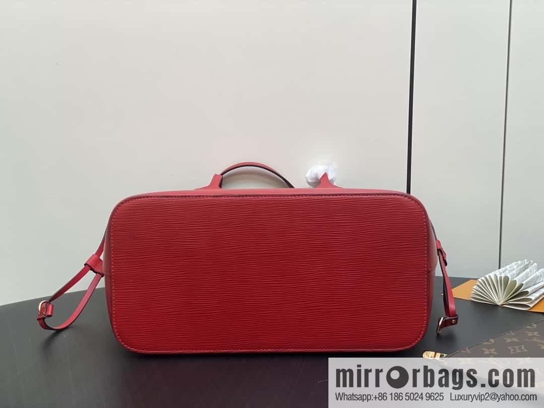 [Boutique‑grade] M11930 red, water ripple shopping bag series Neverfull medium handbag