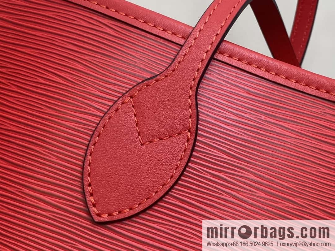 [Boutique‑grade] M11930 red, water ripple shopping bag series Neverfull medium handbag
