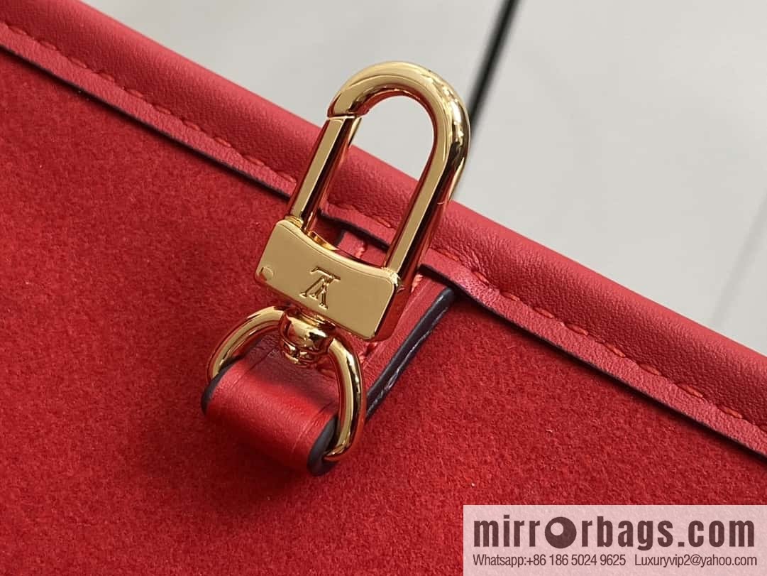 [Boutique‑grade] M11930 red, water ripple shopping bag series Neverfull medium handbag
