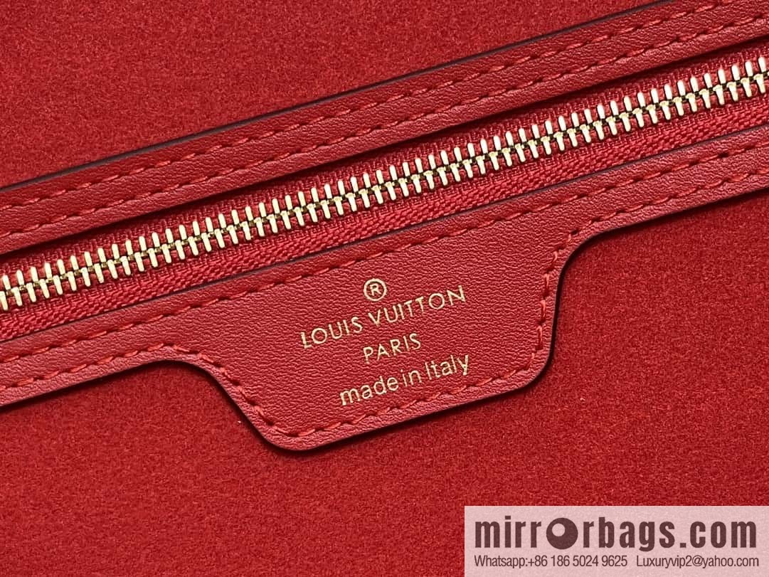 [Boutique‑grade] M11930 red, water ripple shopping bag series Neverfull medium handbag