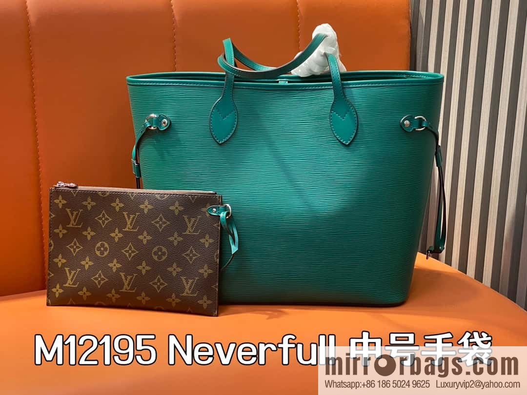 [Boutique‑grade] M11930 green, water ripple shopping bag series Neverfull medium handbag