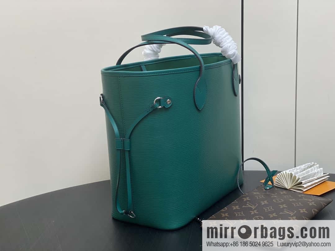 [Boutique‑grade] M11930 green, water ripple shopping bag series Neverfull medium handbag