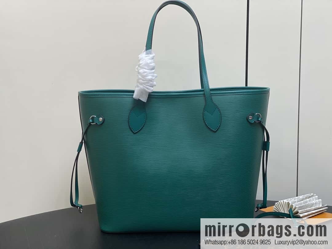 [Boutique‑grade] M11930 green, water ripple shopping bag series Neverfull medium handbag