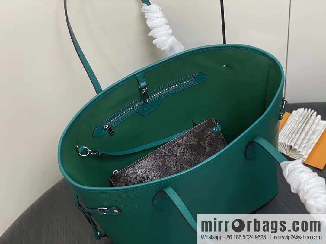 [Boutique‑grade] M11930 green, water ripple shopping bag series Neverfull medium handbag