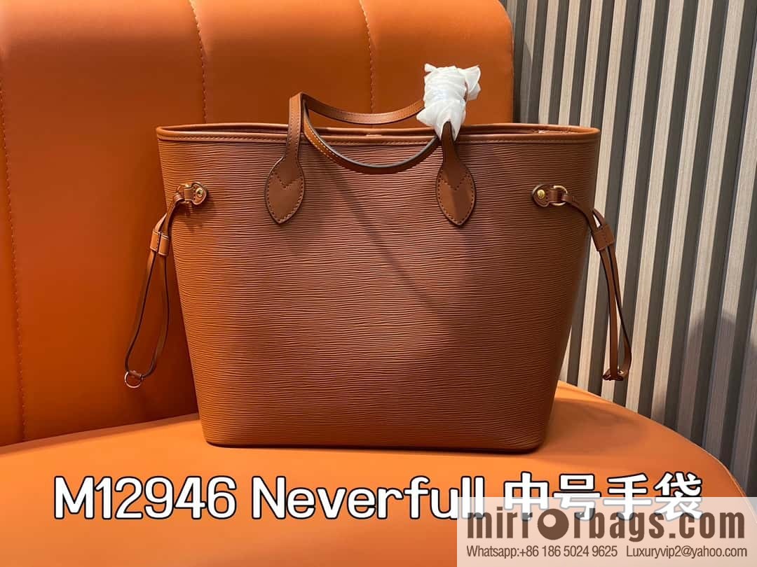[Boutique‑grade] M11930 brown, water ripple shopping bag series Neverfull medium handbag