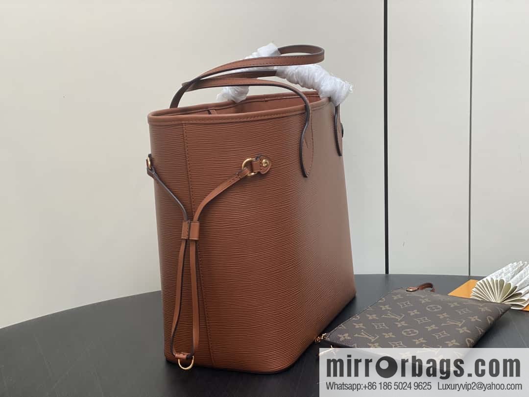 [Boutique‑grade] M11930 brown, water ripple shopping bag series Neverfull medium handbag
