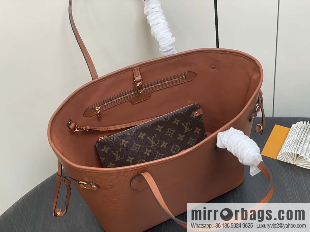 [Boutique‑grade] M11930 brown, water ripple shopping bag series Neverfull medium handbag