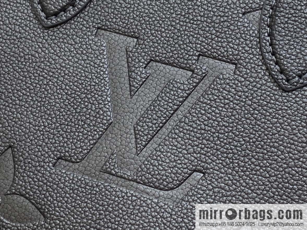 [Premium‑quality] M12886 gun gray, full leather embossed square bag series ONTHEGO small handbag