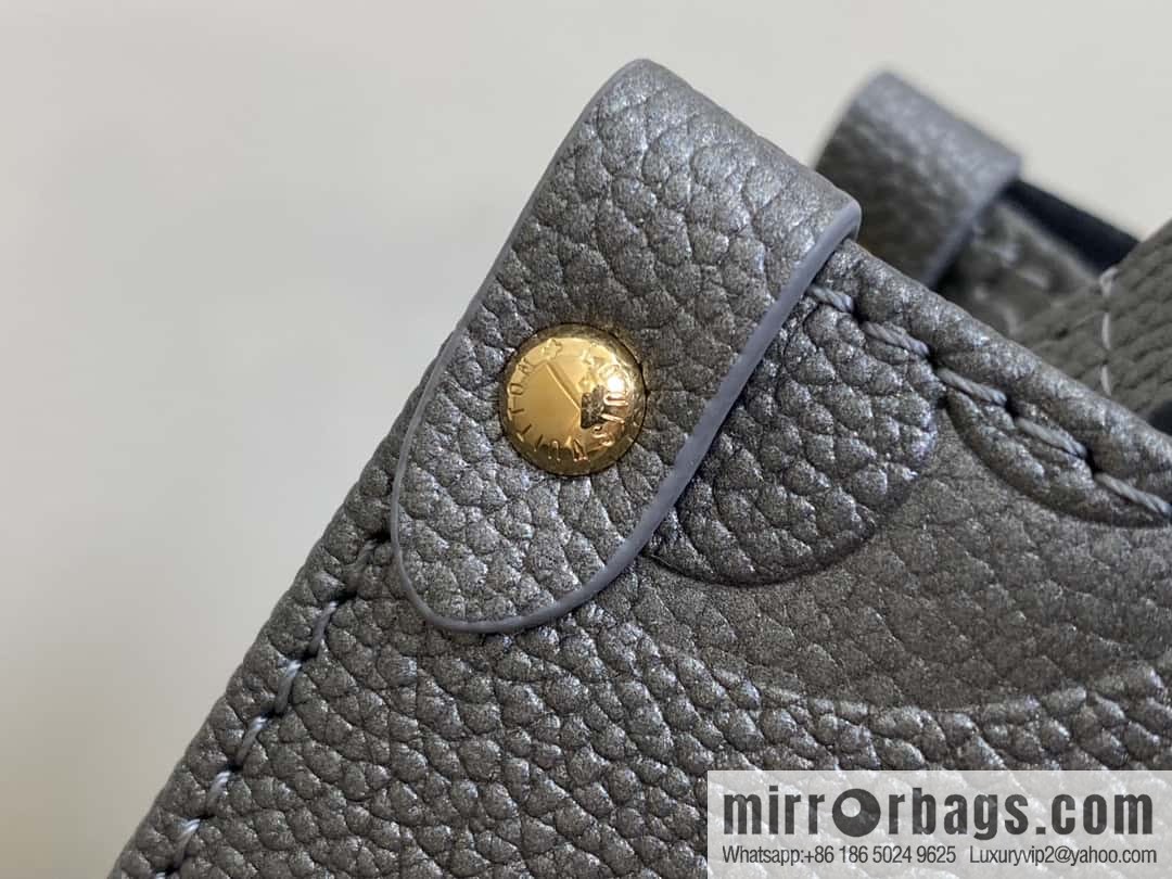[Premium‑quality] M12886 gun gray, full leather embossed square bag series ONTHEGO small handbag