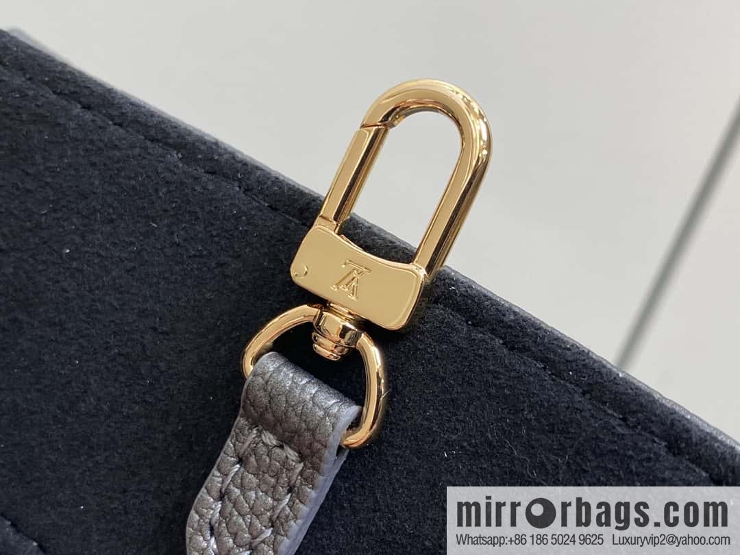 [Premium‑quality] M12886 gun gray, full leather embossed square bag series ONTHEGO small handbag