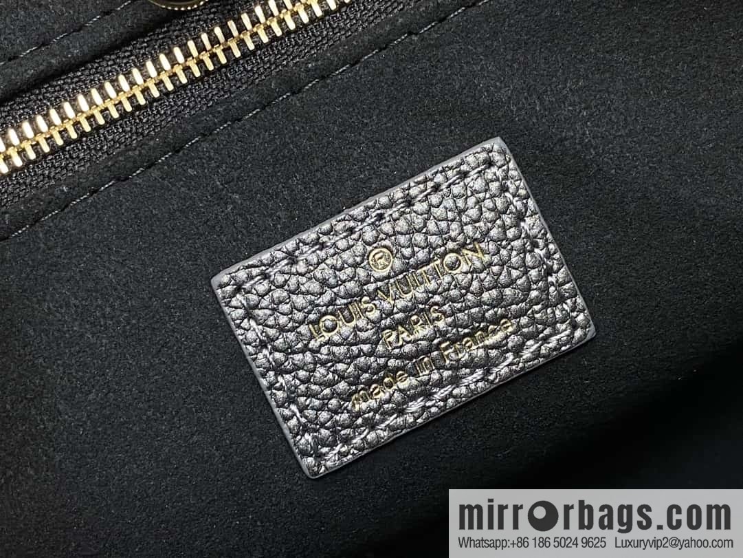 [Premium‑quality] M12886 gun gray, full leather embossed square bag series ONTHEGO small handbag