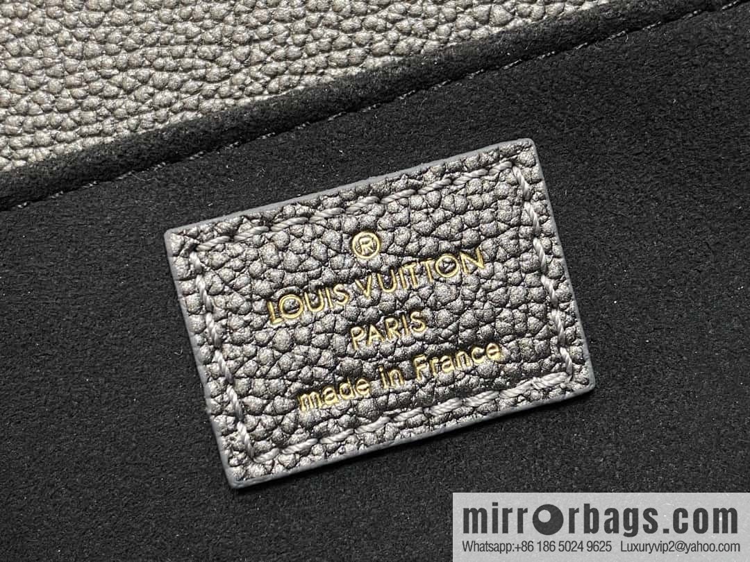 [Boutique‑grade] M11998 gun gray, full leather embossed chain messenger bag series Metis handbag
