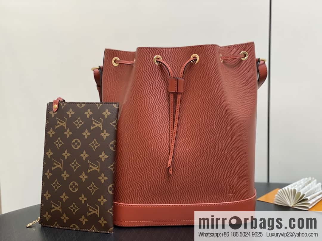 [Boutique‑grade] M24932 brown, water ripple bucket bag NOE MM handbag Noé MM bucket bag