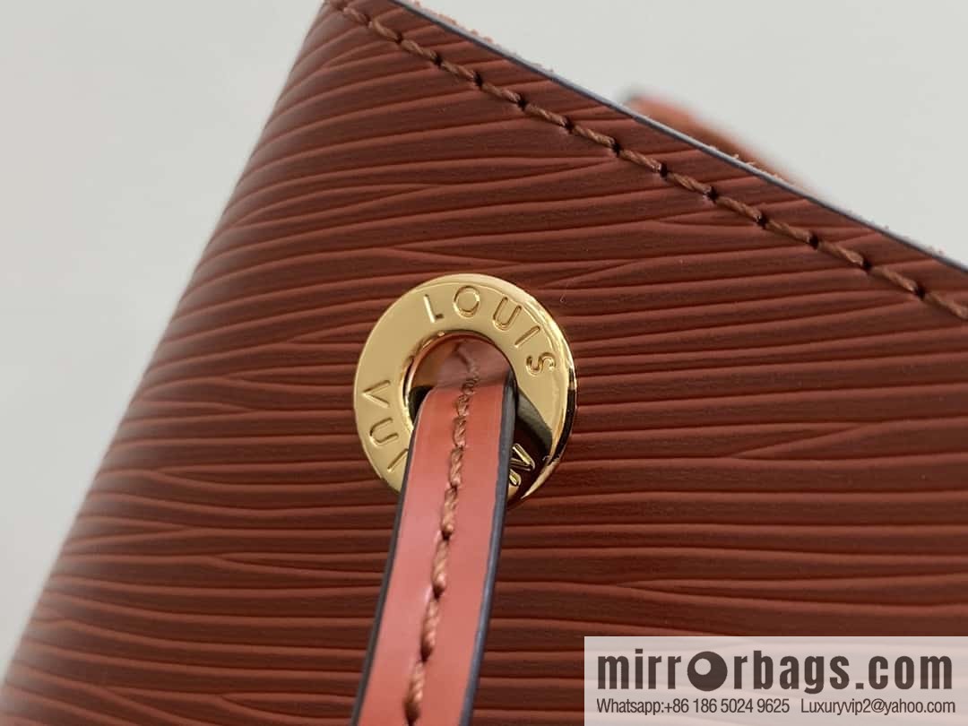 [Boutique‑grade] M24932 brown, water ripple bucket bag NOE MM handbag Noé MM bucket bag