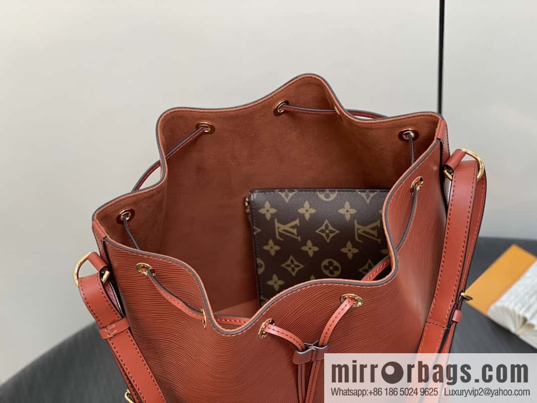 [Boutique‑grade] M24932 brown, water ripple bucket bag NOE MM handbag Noé MM bucket bag