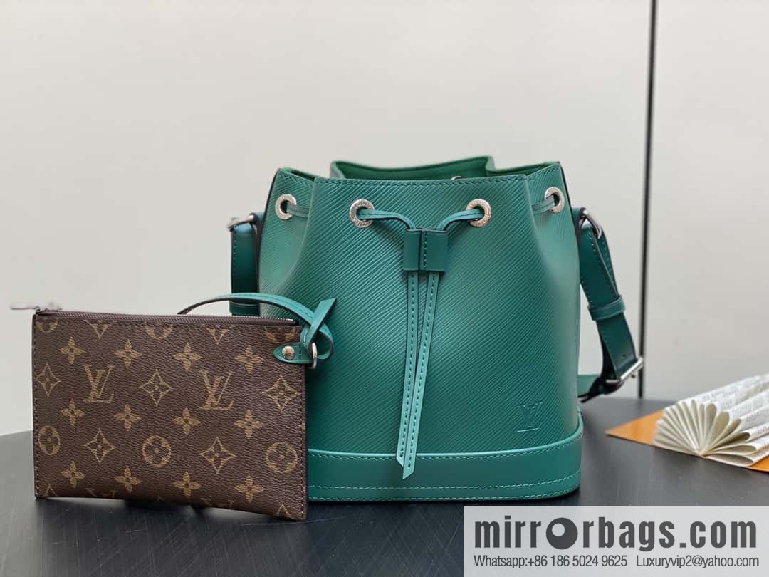 [Boutique‑grade] M24675 green, water ripple bucket bag NOE BB handbag Noé BB bag