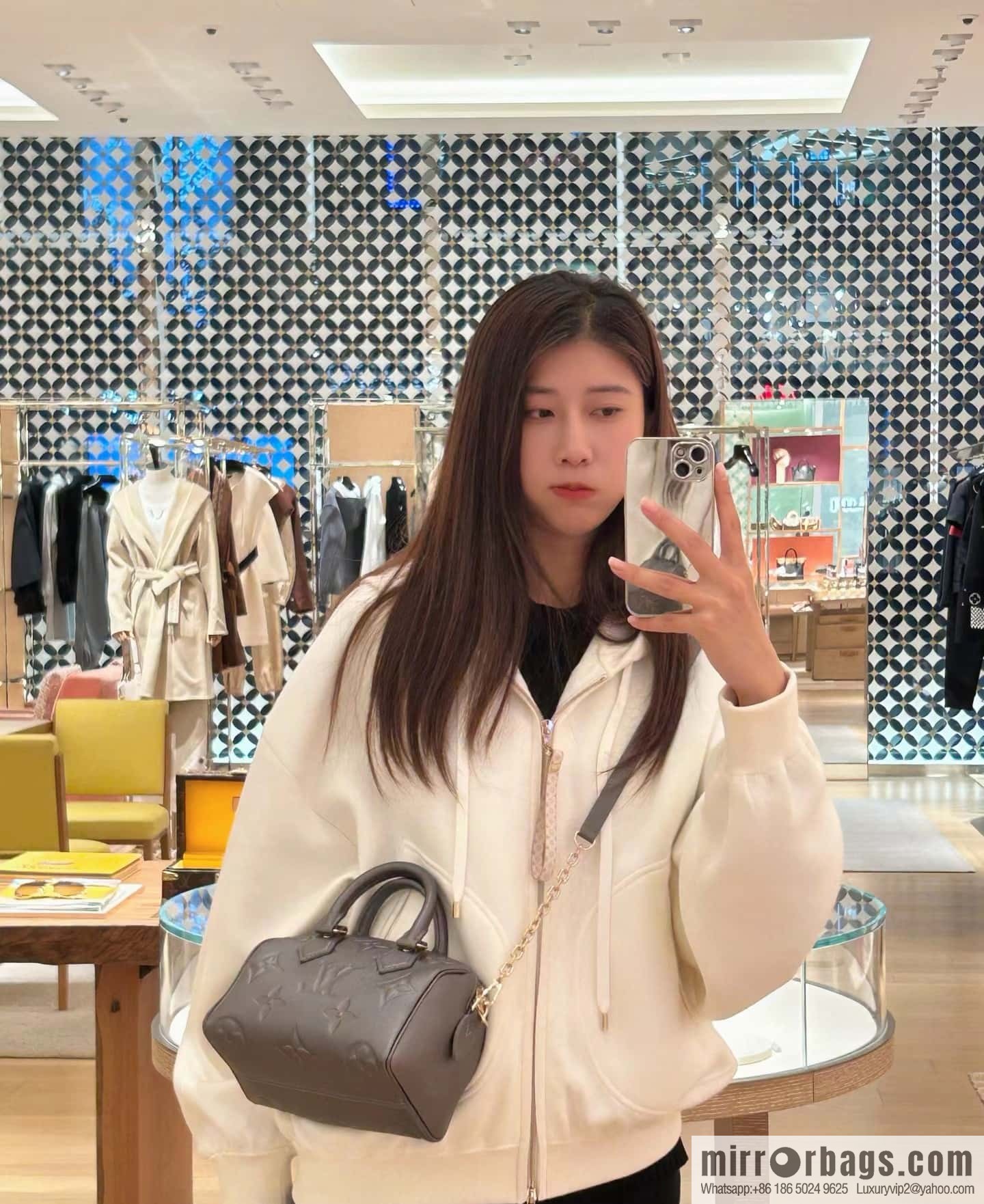 [Premium‑quality] M12013 gun gray, full leather embossed pillow bag speedy series SPEEDY BANDOULIZRE 20 handbag