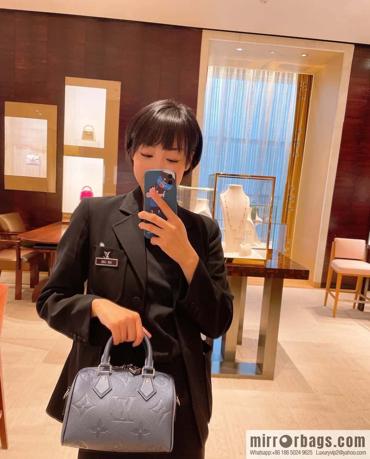 [Premium‑quality] M12013 gun gray, full leather embossed pillow bag speedy series SPEEDY BANDOULIZRE 20 handbag