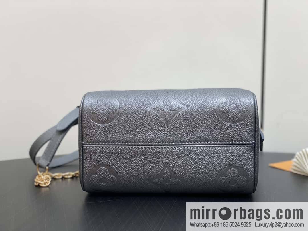 [Premium‑quality] M12013 gun gray, full leather embossed pillow bag speedy series SPEEDY BANDOULIZRE 20 handbag