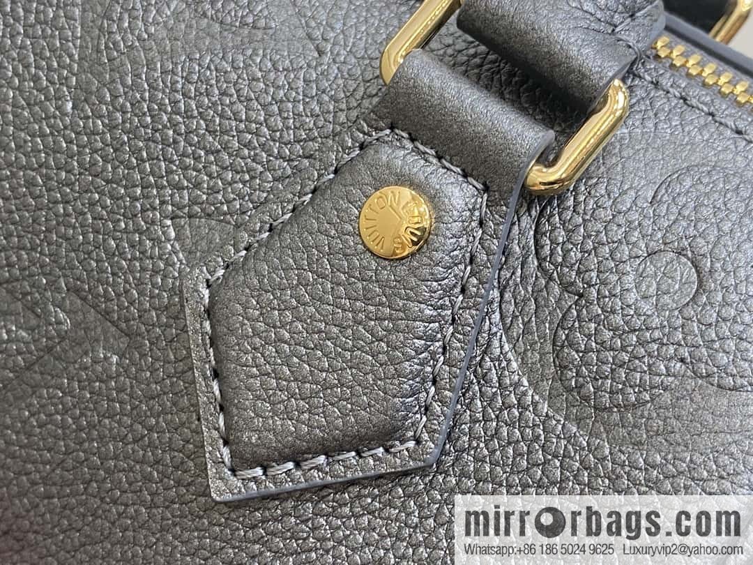 [Premium‑quality] M12013 gun gray, full leather embossed pillow bag speedy series SPEEDY BANDOULIZRE 20 handbag