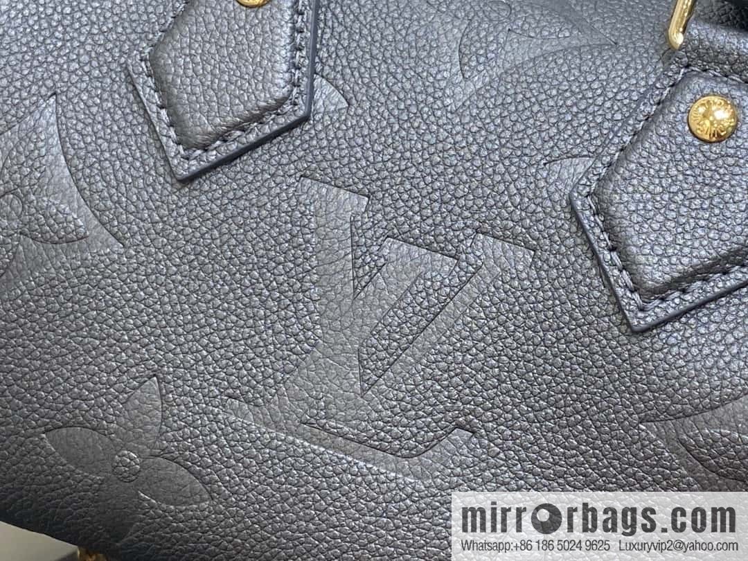 [Premium‑quality] M12013 gun gray, full leather embossed pillow bag speedy series SPEEDY BANDOULIZRE 20 handbag