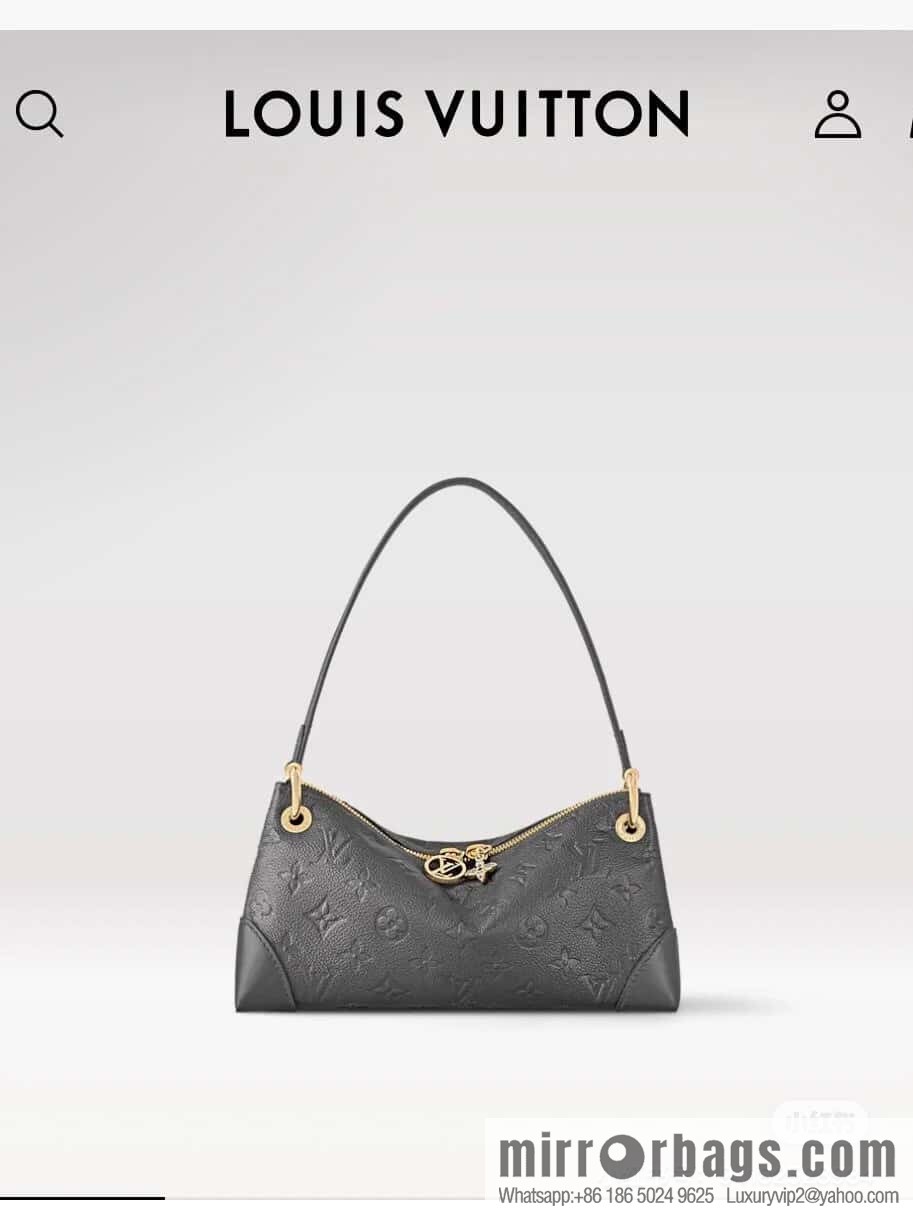 [Boutique‑grade] M12174 gun gray, full leather embossed armpit bag mahjong bag series Pochette Sèvres handbag