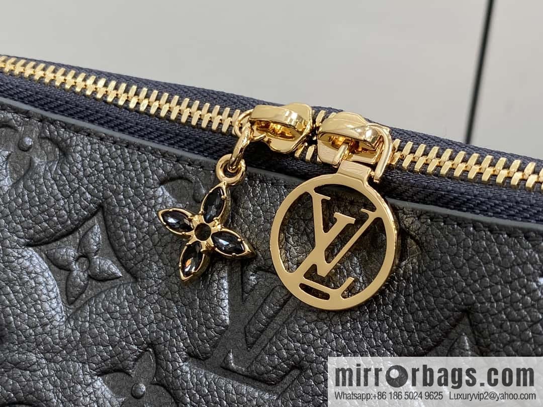 [Boutique‑grade] M12174 gun gray, full leather embossed armpit bag mahjong bag series Pochette Sèvres handbag