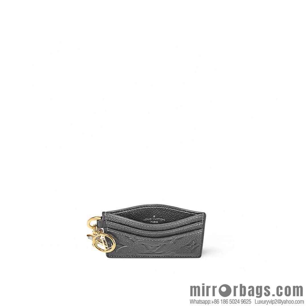 [Boutique‑grade] M12178 pearlescent gray full leather embossed, card bag wallet series Porte-cartes LV Char Ms card holder