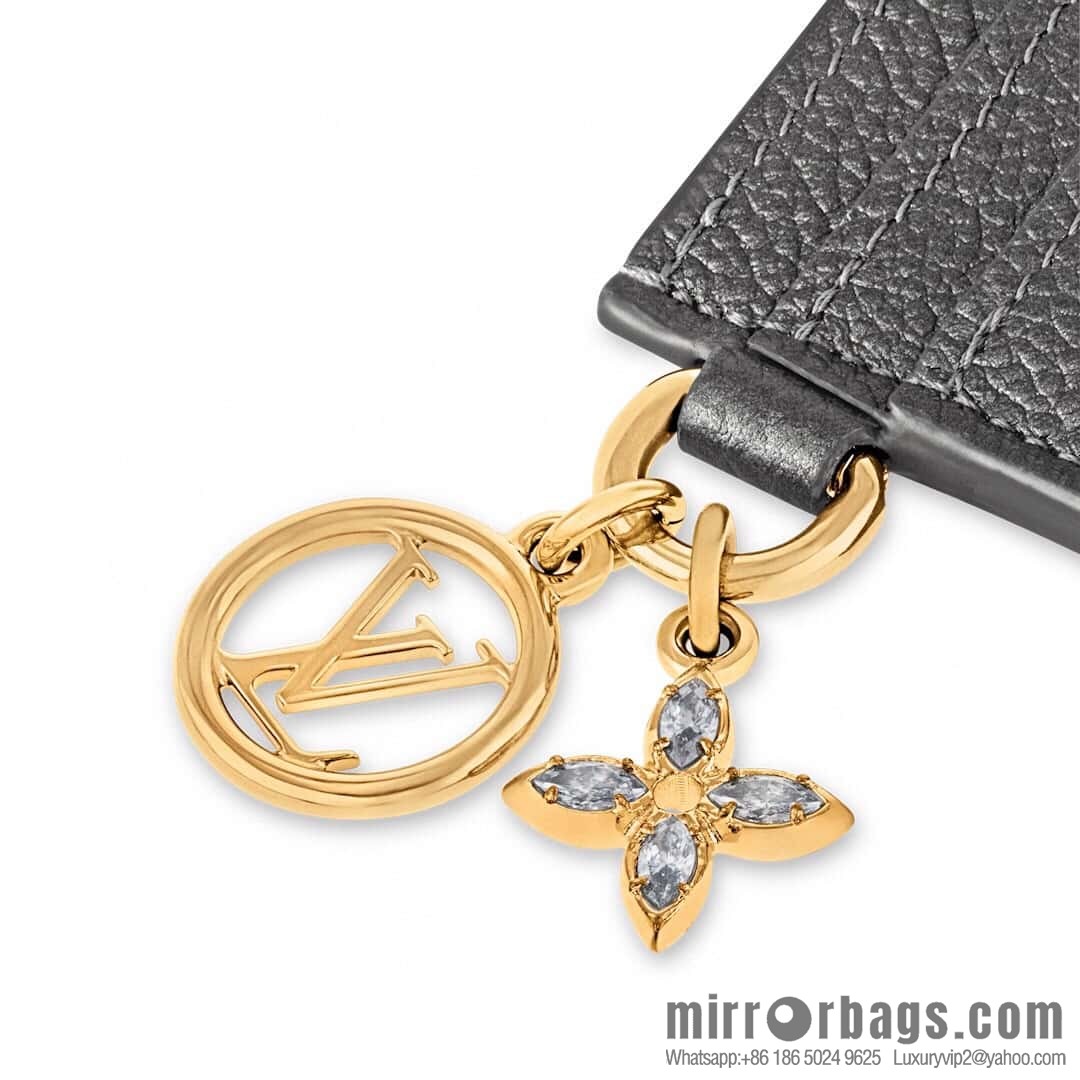 [Boutique‑grade] M12178 pearlescent gray full leather embossed, card bag wallet series Porte-cartes LV Char Ms card holder