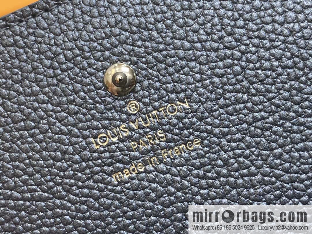 [Boutique‑grade] M12177 pearlescent gray full leather embossed, business card holder wallet series LV Ski Ms series business card holder