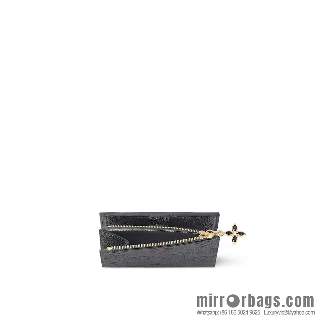 [Boutique‑grade] M12536 pearlescent gray full leather embossed, 20% off wallet series Lisa Wallet wallet