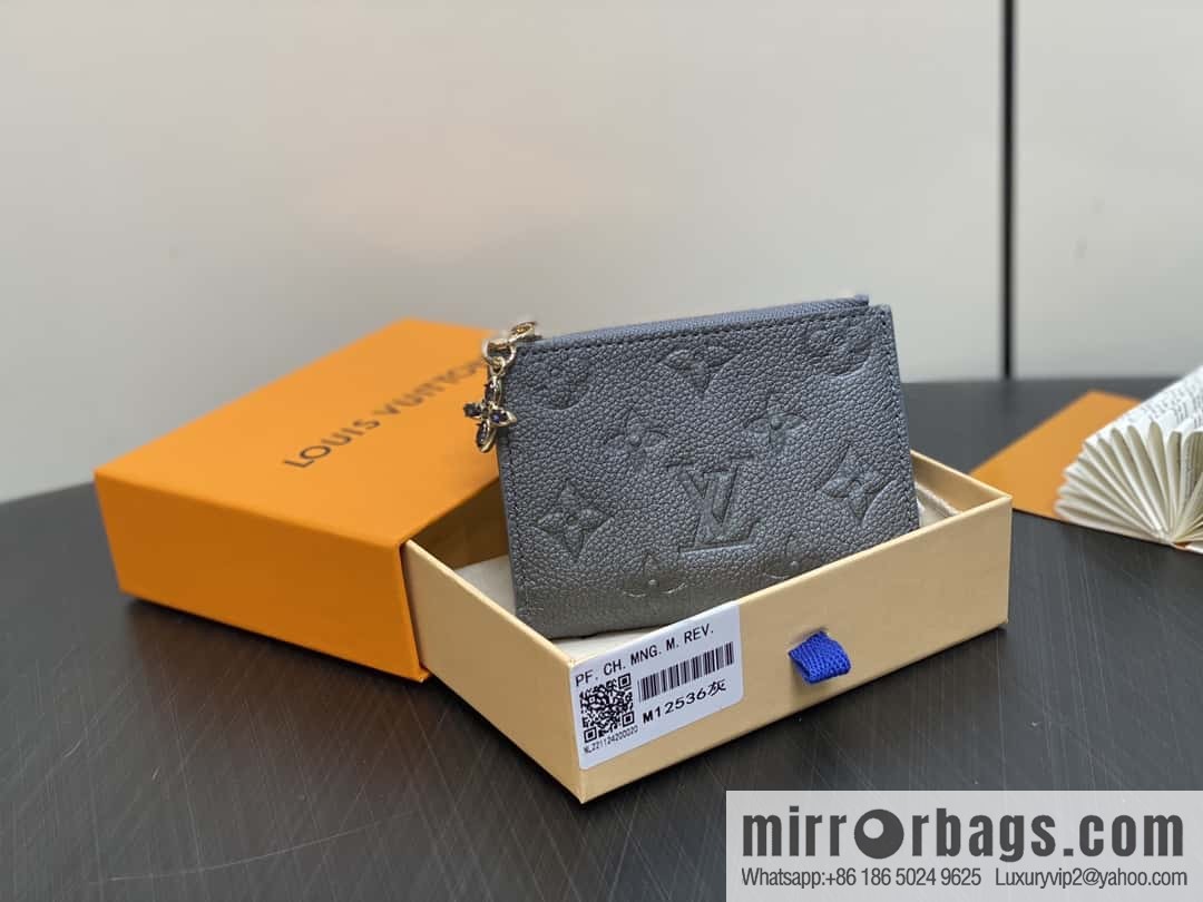 [Boutique‑grade] M12536 pearlescent gray full leather embossed, 20% off wallet series Lisa Wallet wallet