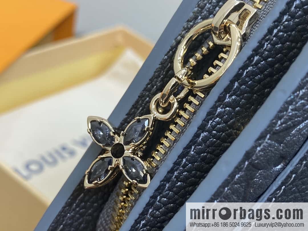 [Boutique‑grade] M12188 pearlescent gray full leather embossed, full leather two-fold wallet series Clea wallet